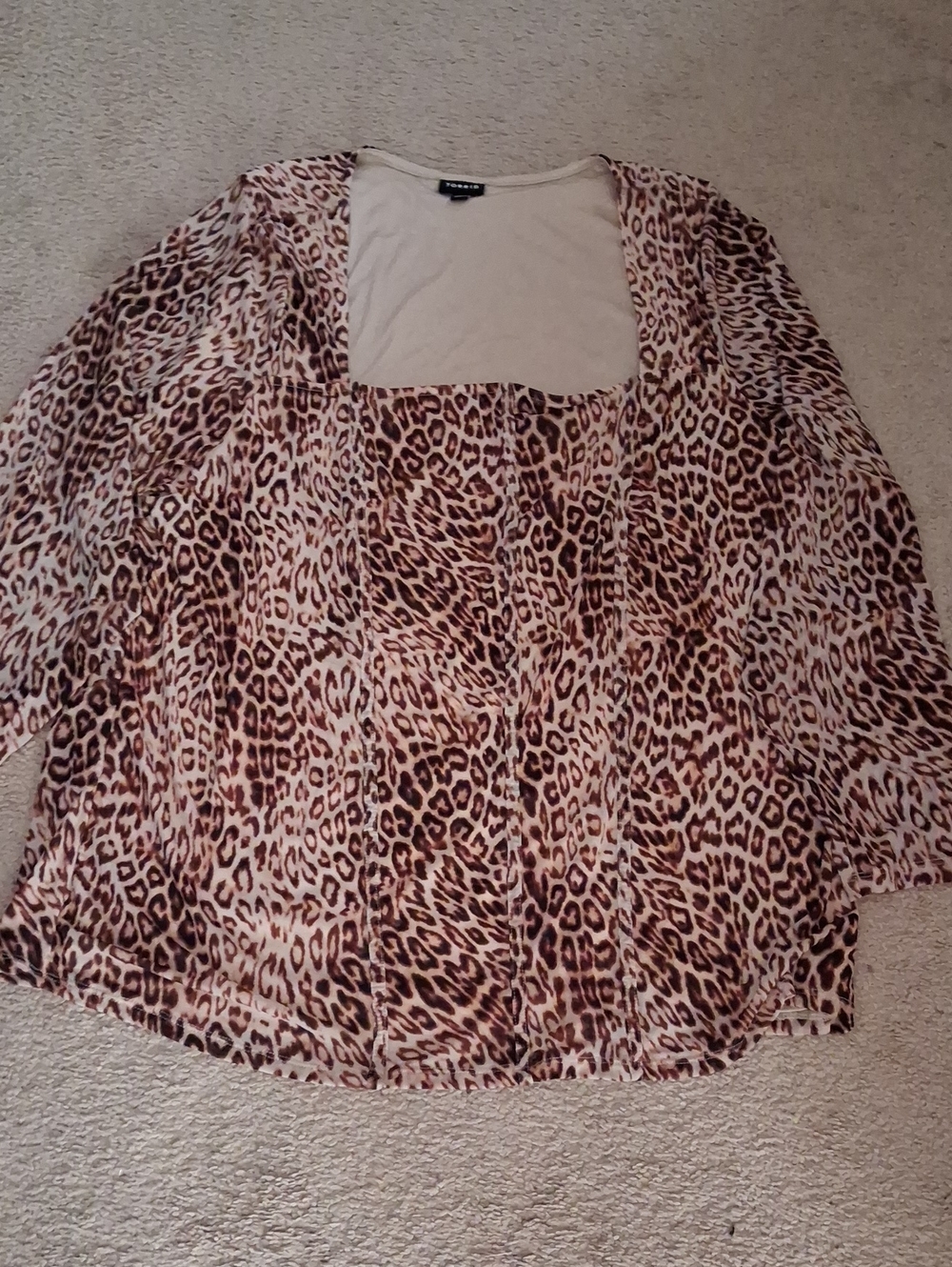 Torrid Leopard Print Square Neck Medium Sleeve Top Torrid 5X Animal Print
